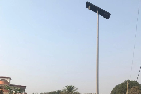 Solar Lights installed on Countryside Road in Cameroon