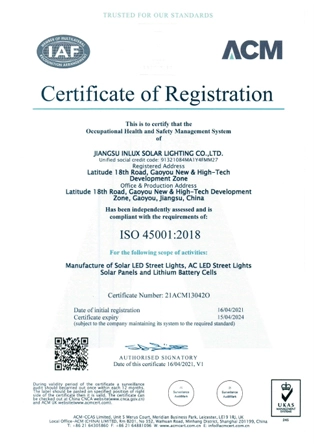 iso45001 certificate