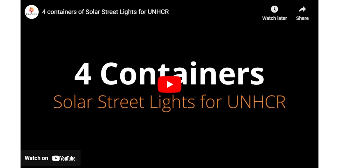 4 Containers of Solar Street Lights for UNHCR