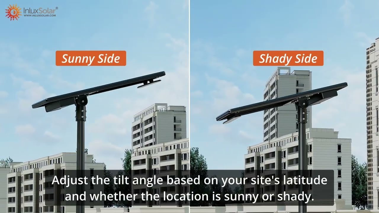 All in One Solar Street Light with Dual-Axis Adjustable PV & LED System | INLUX SOLAR