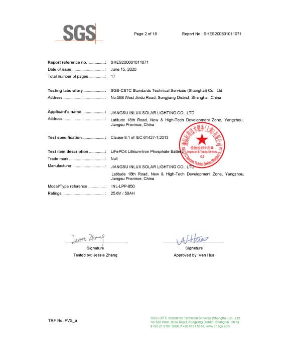 IEC61427 Test -Lithium Battery