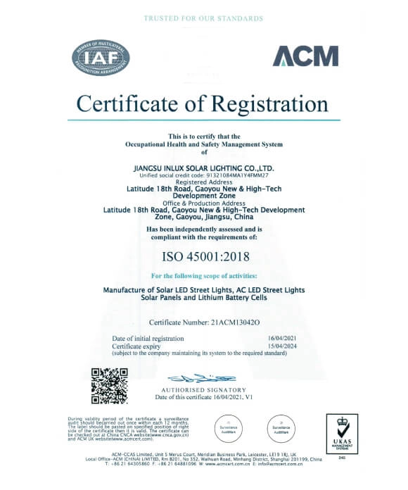 ISO45001 Certificate