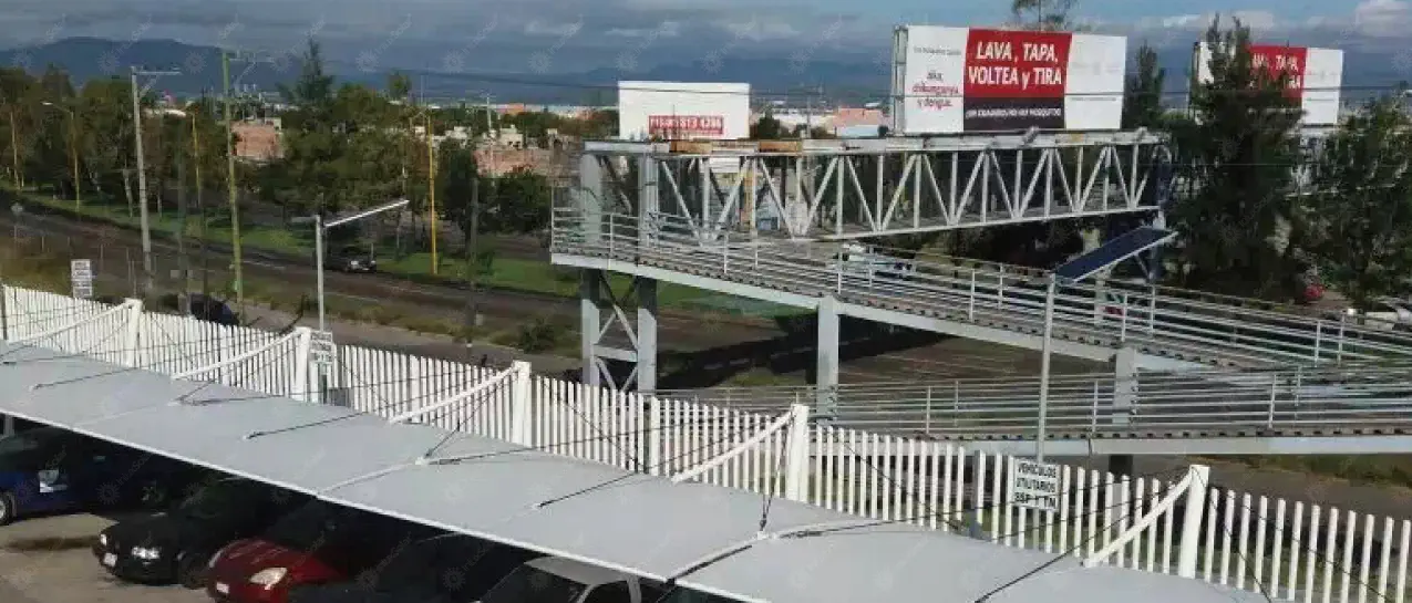 Solar lighting installation shown in the Mexico City parking lot project gallery