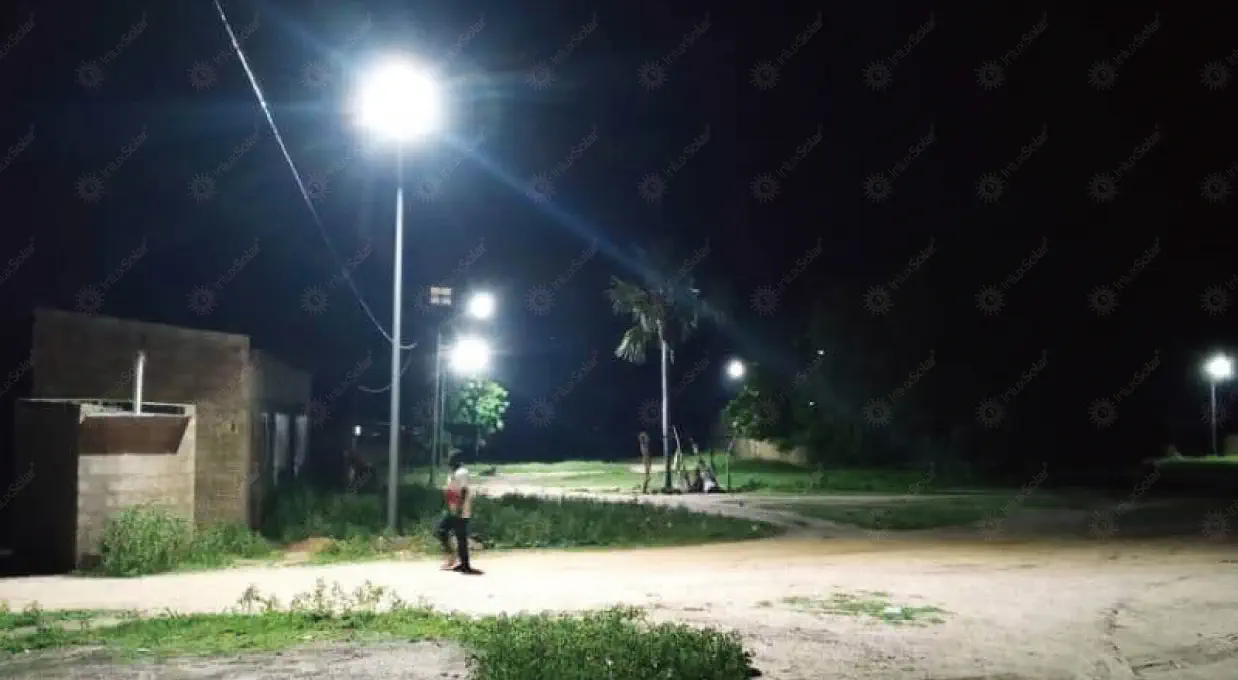 All-in-two solar street light JAGUAR project photograph from the published Burkina Faso case study