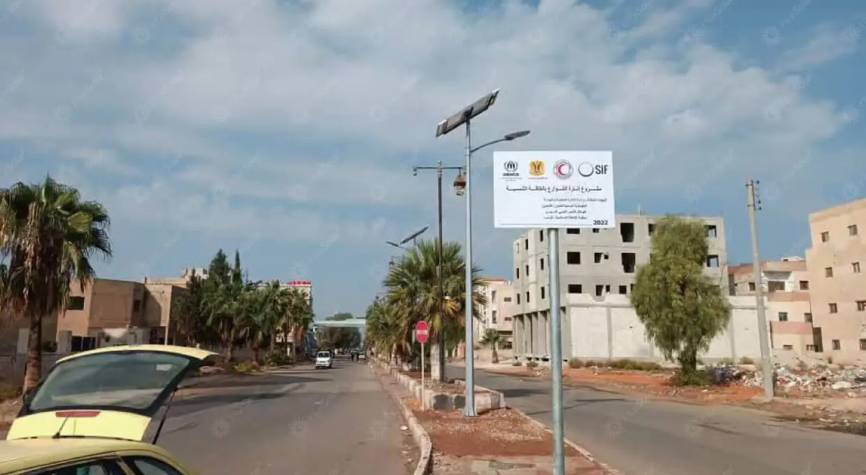 All-in-two solar street light JAGUAR project photograph from the published Syria case study