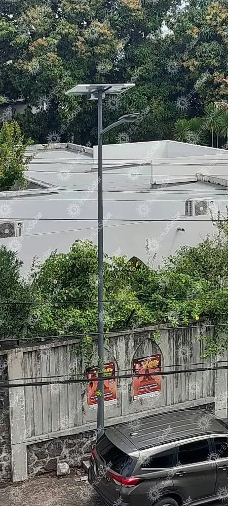 APOLLO split solar street light installed on an 8m pole in Moroni, Comoros