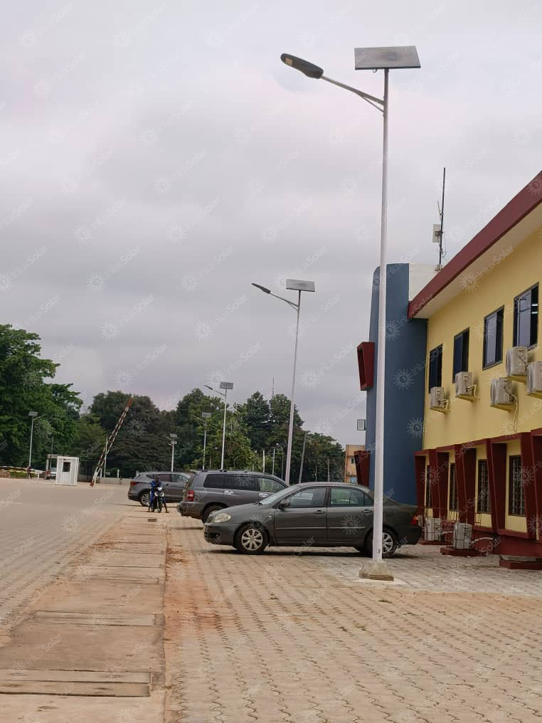 298 solar street lights supplied by Inlux Solar for infrastructure lighting in Benin