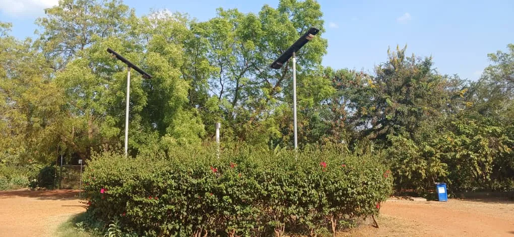 Solar-powered street lighting system for residential courtyard lighting in South Sudan