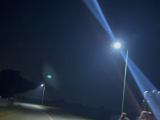 100W INL-AIO8 all-in-one solar street light on a private road in South Africa