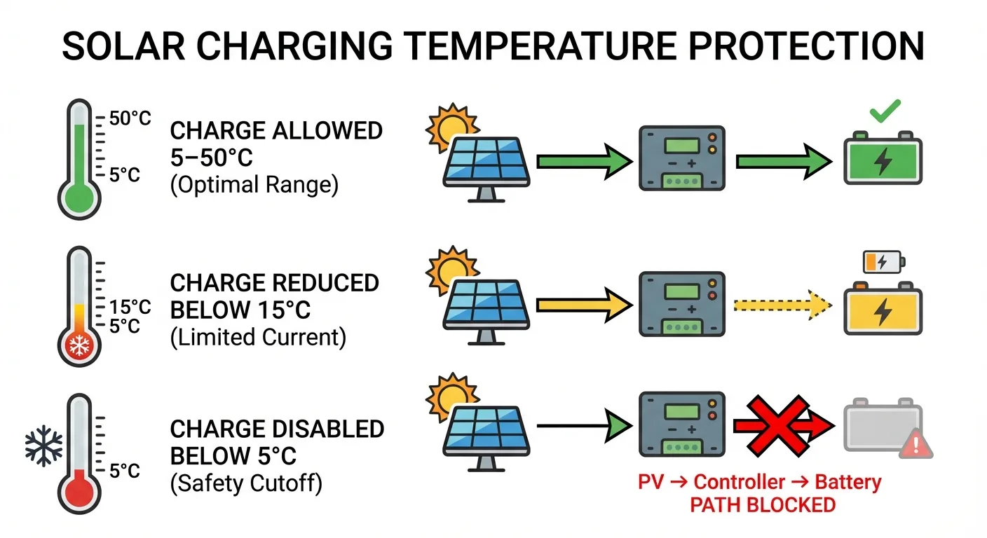 Comportement de coupure de charge à basse température dans les BMS LiFePO4