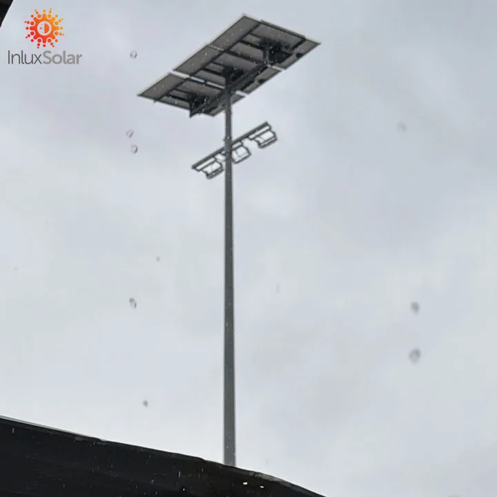 Solar flood light system for private industrial yard in Malaysia