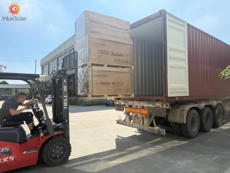 A three-container shipment of 400 Apollo 80W split-type solar street lights is heading to Chad for a UNHCR refugee camp lighting project.
