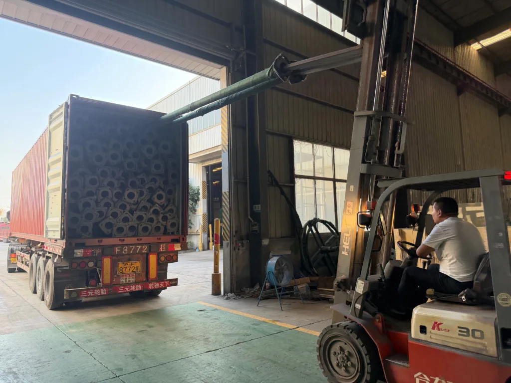 Inlux Solar team completing the final check of a container filled with Apollo components.