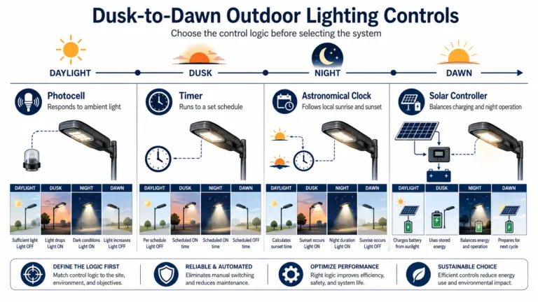 Comparison of photocell, timer, astronomical clock and solar outdoor-lighting controls