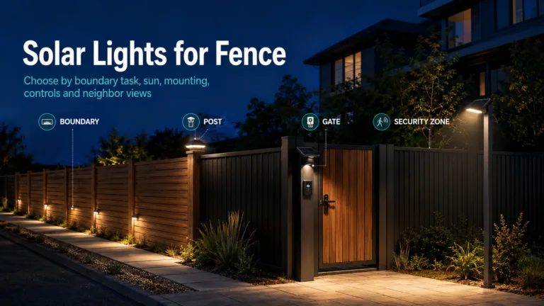Solar lights for fence faces posts gates paths and boundary markers