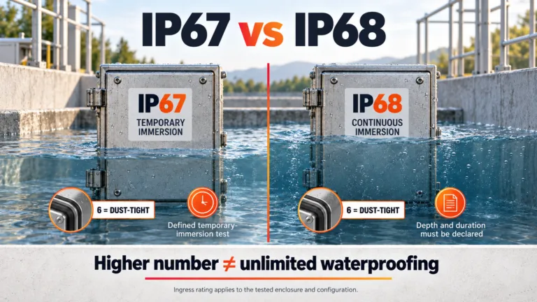IP67 vs IP68 waterproof ratings comparing temporary and continuous immersion