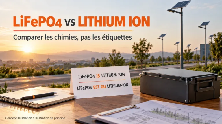 LiFePO4 vs lithium ion solar-lighting comparison with battery chemistry identified before purchase