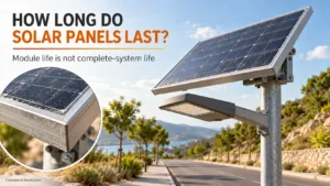 How long do solar panels last compared with the service life of a complete solar street light