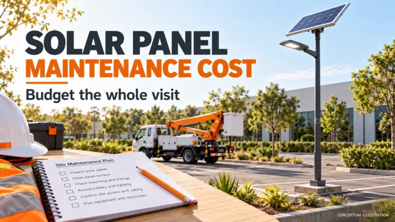 Solar panel maintenance cost planning for a commercial solar street-light route